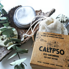 Charger l'image dans la galerie, LINGETTES DÉMAQUILLANTES en fibre de bambou - Soft eye make up remover bamboo wipes - Calypso Éco-savonnerie
